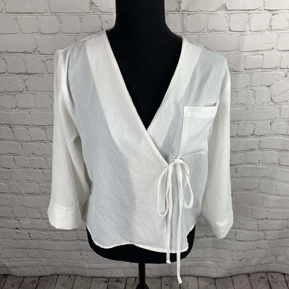 All in favor tie front shirt